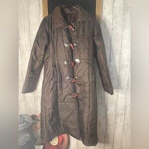 Women’s Dr. K Vintage puffer long brown coat/jacket S/M